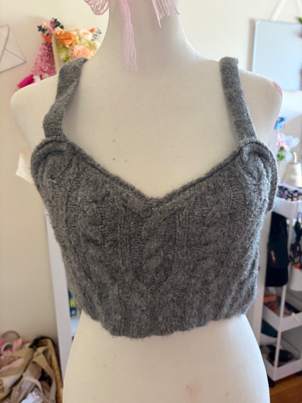 Free People Cable Knit Bralette Crop Top